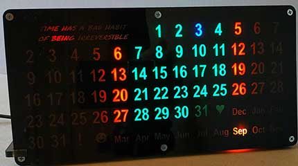 Backlit Automated Perpetual Calendar ESP8266