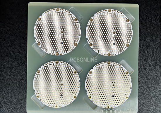 ceramic PCBs on a tray for SMT assembly