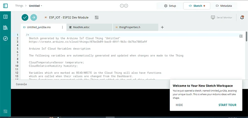 configure code sketch