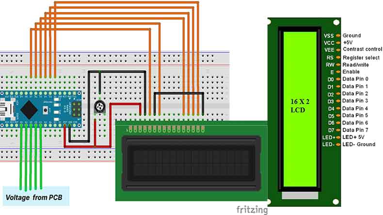 cononect PCB Arduino LCD