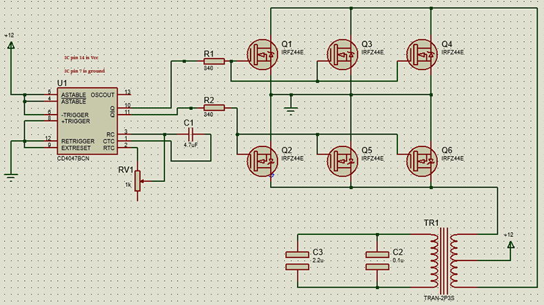 inverter circuit using MOSFET