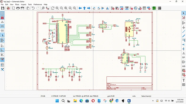 IoT quality monitor schematic