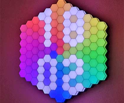 LED Hexagon wall clock