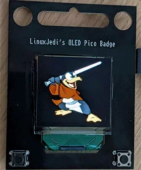 LinuxJedi's OLED Pico Badge