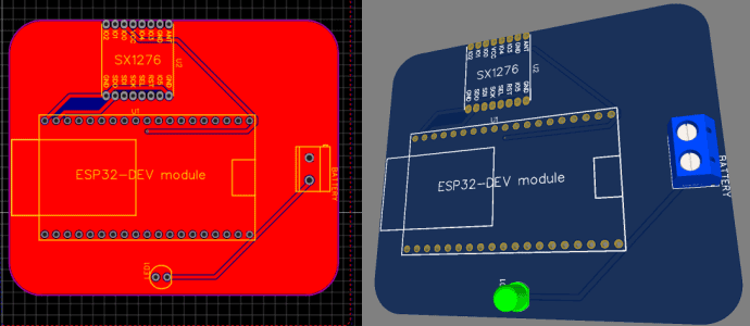 LoRa receiver PCB