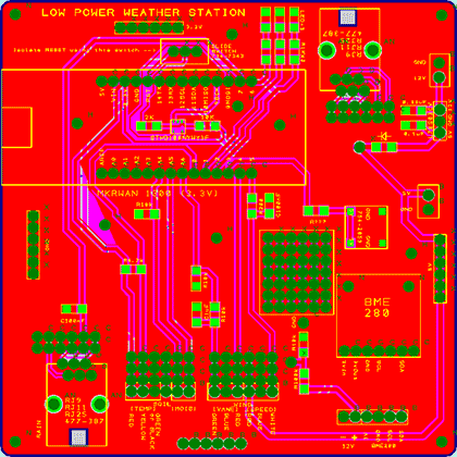 Low Power Weather Station PCB