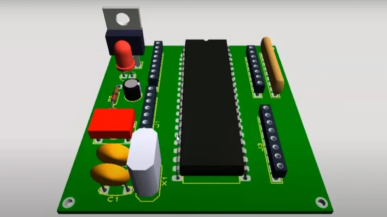 Microcontroller PCB 3D