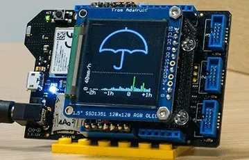 Rain monitor with Adafruit-SSD1351 OLED display