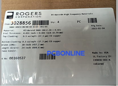 Rogers 5880 laminate