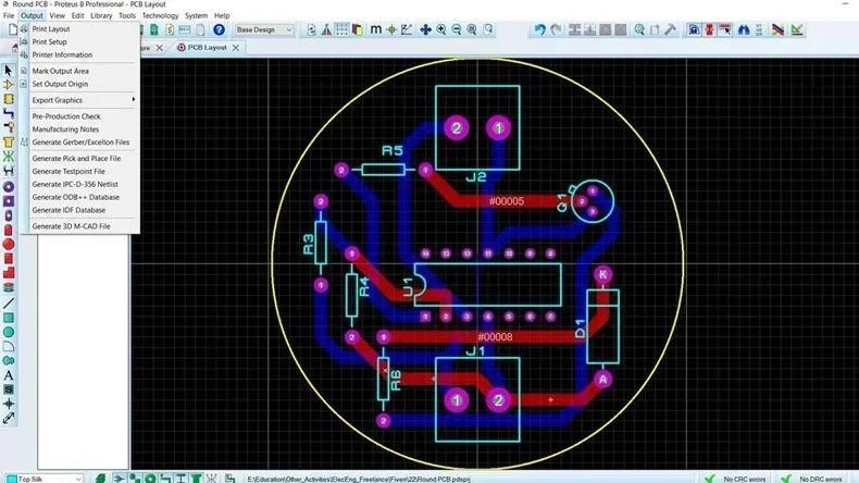 round PCB generate Gerber 1