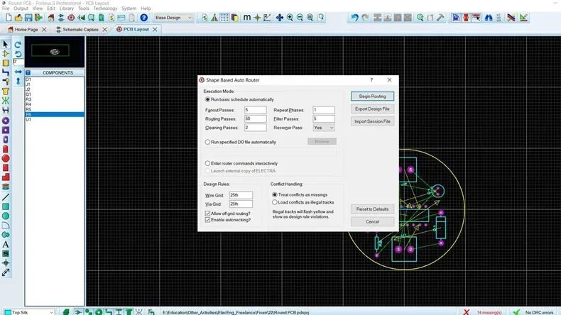 round PCB routing