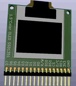 SSD1351 OLED PCB 3D