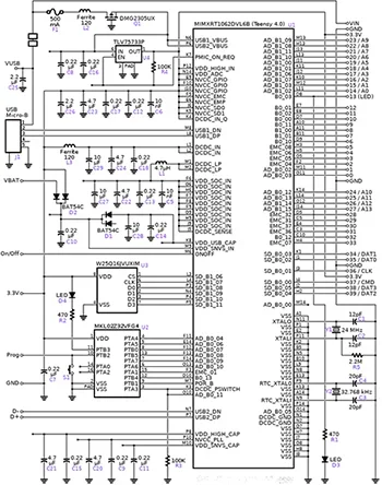 Teensy 4.0 schematic Program