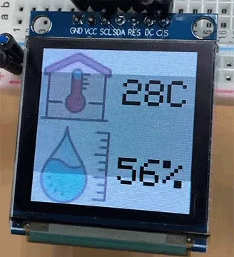 Temperature & Humidity Check App with 1.5inch OLED SSD1351 and DHT11