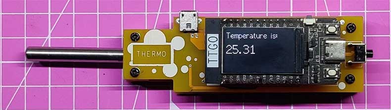 DIY Thermometer With TTGO T Display and DS18B20 V2