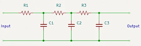 three-stage low-pass filter circuit