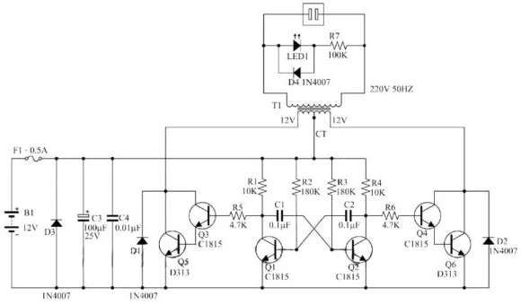 transistior DC to AC converter