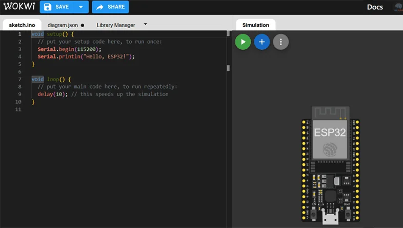 Wokwi simulation page