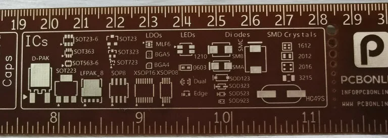 PCB ruler IC pads