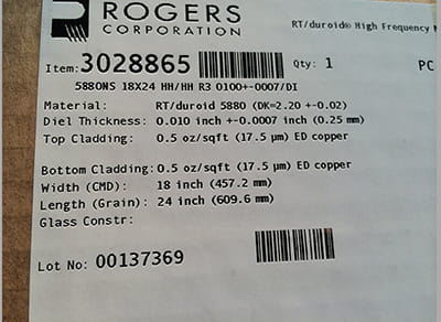 Rogers RT PCB laminate