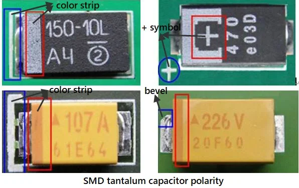 SMD tantalum capacitor polarity